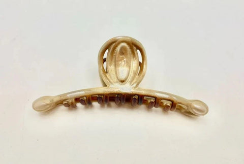 Medusa's Heirlooms Fine Hair French Jaw Clip, hand-painted acetate acrylic, 4 inches long, secure for fine hair.