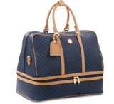 Rioni Signature Duffel Dome Traveler Geneva ST20051 with leather trim and dual-looped handles