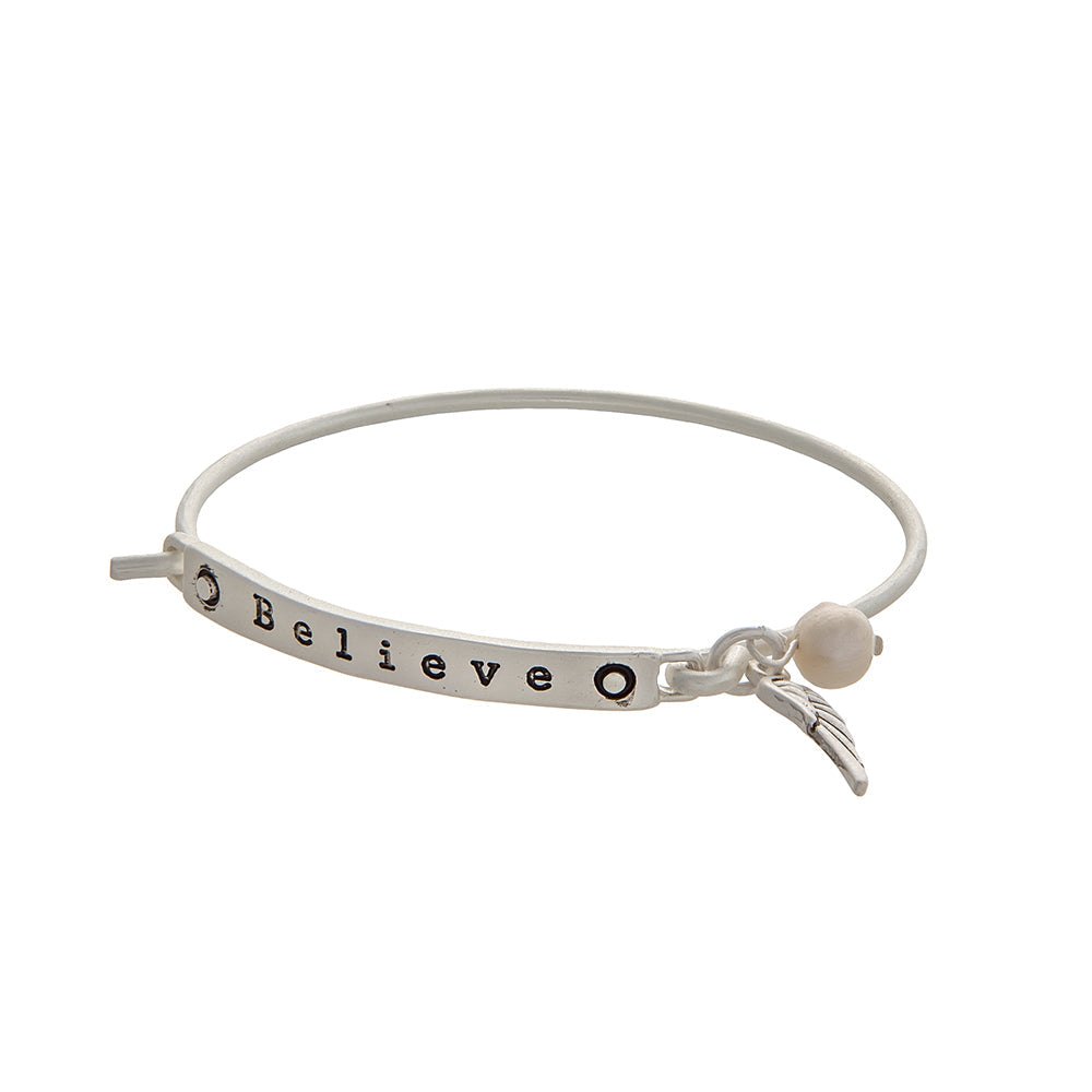 Matter Silver BELIEVE Bracelet with charms - RHEAS.ONLINE