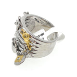 Womens Silver Chunky Ring with Movable Key, Lock, Star -  RHEAS.ONLINE