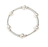 Count Your Blessings White Pearl Bracelet 8mm
