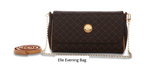 Rioni Signature ELLE Crossbody Clutch ST20273 with monogram print, leather trim, and gold hardware.