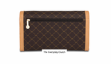 Rioni Signature Everyday Clutch Parker STW073 with monogram print and rear zipper pocket.