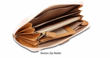 Rioni Signature Button-Zip Wallet STW006 with compartments and zip-around closure.