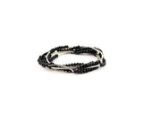 Heirlooms Swarovski Jewelry bracelet with black beads and rhodium-plated metal.