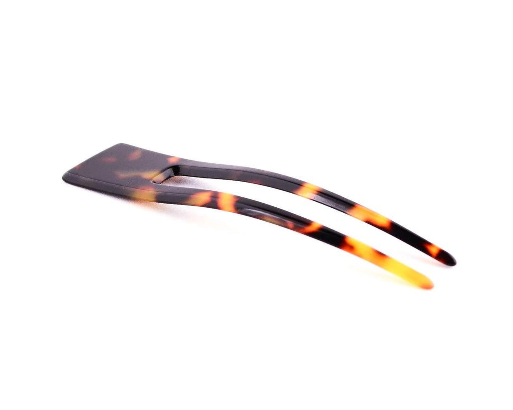 Heirlooms French Chignon Hair Pin, handprinted, tortoiseshell design.