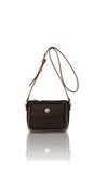 RIONI SIGNATURE POCKET PURSE ST20057 with brown pattern and Italian leather accents, crossbody style.