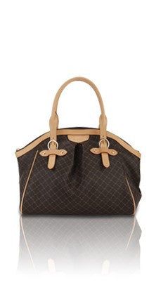 Rioni Signature SARA Ruched Satchel with Buckle, large size in brown with leather trim and dual handles.