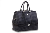 Rioni Signature Duffel Dome Traveler Geneva ST20051 with leather trim and dual-looped handles.