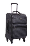 Rioni Signature Black Designer Spinner Luggage MANHATTAN with Silver Hardware