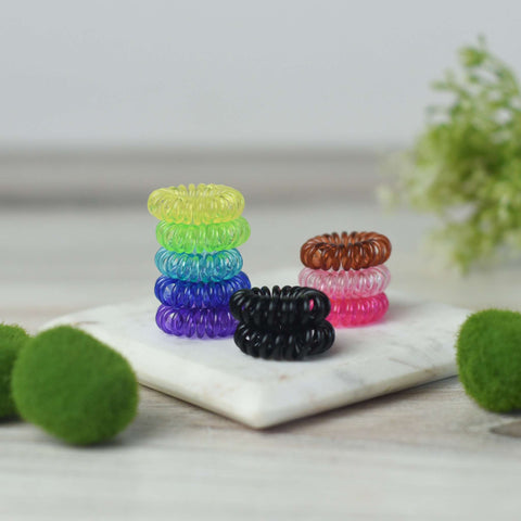 Mini Lauren Lane hair coil set with 12 pieces in a clear package