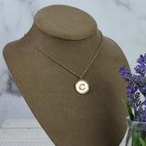 Medallion Coin Letter Necklaces in Antiqued Gold