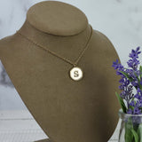 Medallion Coin Letter Necklaces in Antiqued Gold