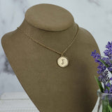 Medallion Coin Letter Necklaces in Antiqued Gold