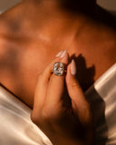 Sterling Silver Elongated Cushion Cocktail Ring