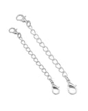 Set of 2 sterling silver necklace extenders with lobster clasps for adjustable length and perfect fit