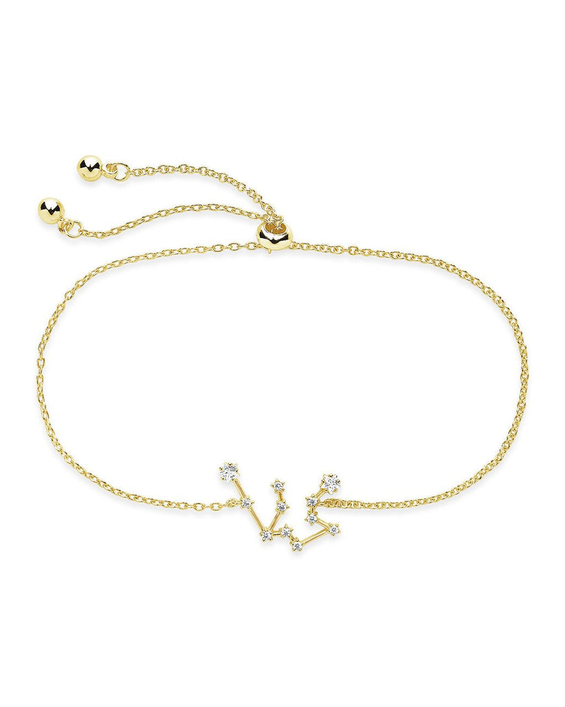 When Stars Align constellation bracelet in gold and silver with CZ stones and adjustable sliding knot