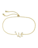 When Stars Align constellation bracelet in gold and silver with CZ stones and adjustable sliding knot