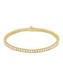 Alicia CZ Tennis Bracelet with 14K gold plated brass and sparkling cubic zirconia stones
