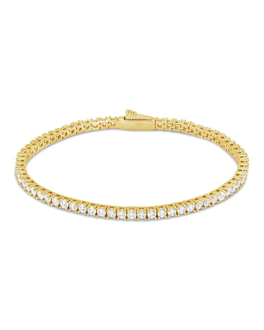 Alicia CZ Tennis Bracelet with 14K gold plated brass and sparkling cubic zirconia stones
