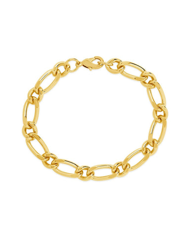 Amoura Bold Chain Bracelet 14K gold or rhodium plated brass with lobster clasp and adjustable length
