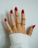 Textured Triple Band Ring Set