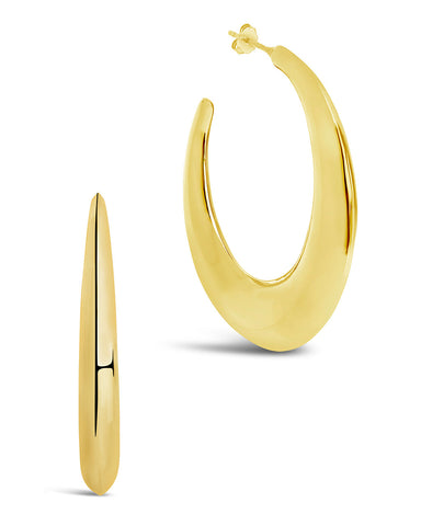 Trixie Tube Hoop Earrings gold and silver open hoop earrings 2.1 inch lead and nickel free