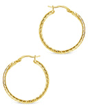 Double Row Herringbone Statement Hoop Earrings
