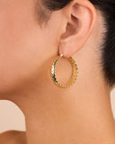 Double Row Herringbone Statement Hoop Earrings
