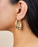 1.5" V Drop Hoop Earrings