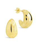 Eclipse Polished Hoop Earrings in 14K gold and rhodium plated stainless steel with polished finish and multiple size options