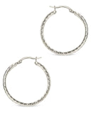 Double Row Herringbone Statement Hoop Earrings