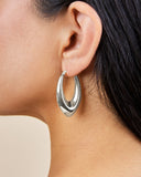 1.5" V Drop Hoop Earrings