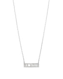Silver "I LOVE YOU" Count Your Blessings necklace with inspirational card and gift box.