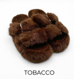 Linda Richards Mink Birkenstock Slippers