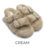 Linda Richards Mink Birkenstock Slippers