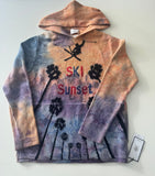 HAYDEN X BOGNER luxury ski hoodie with Ski Sunset graphic in premium cashmere