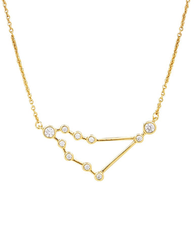 When Stars Align constellation necklace in 14K gold with cubic zirconia charm