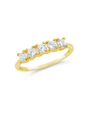Rowan CZ Thin Ring 14K gold or rhodium plated brass with sparkling cubic zirconia stones