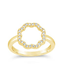 Marisole CZ Rose Petal Outline Ring