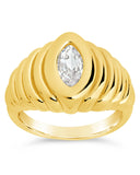 CZ Studded Croissant Ring