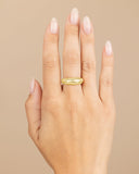 Ribbed Open Bombe Ring