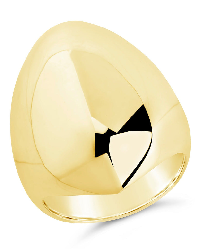 Solara Polished Dome Statement Ring in 14K gold with sleek polished design