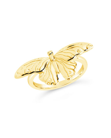Rowena Butterfly Ring 14K gold butterfly design delicate 2mm band luxury jewelry