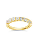 Evelyn CZ & Pearl Eternity Band Ring