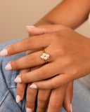 Cosetta CZ & Pearl Cluster Ring