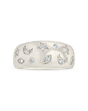 CZ Star and Crescent Bezel Dome Band Ring