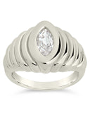 CZ Studded Croissant Ring