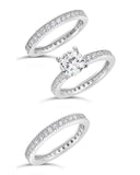 Sterling Silver Brilliant CZ with 2 Bands