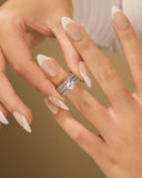 Sterling Silver Brilliant CZ with 2 Bands